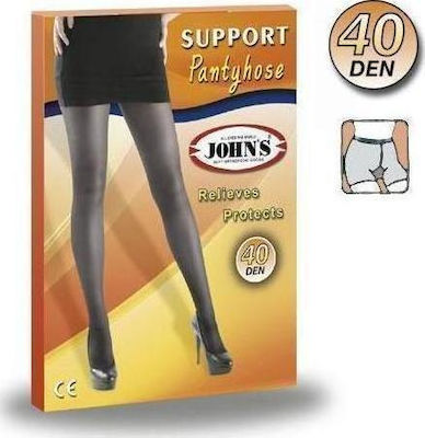 Johns Graduated Compression Pantyhose 40 Den Mat Nero