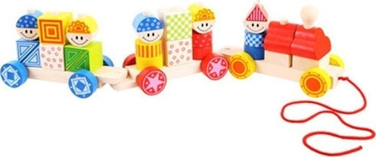 Big Jigs Дърпаща играчка Build Up Train от дърво за 12++ месеца