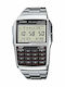 Casio Ψηφιακό Ανδρικό Ρολόι 37mm Μπαταρίας με Ασημί Μεταλλικό Μπρασελέ