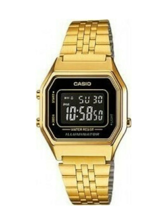 Casio Digital Uhr Batterie mit Gold Metallarmband LA-680WG-1B