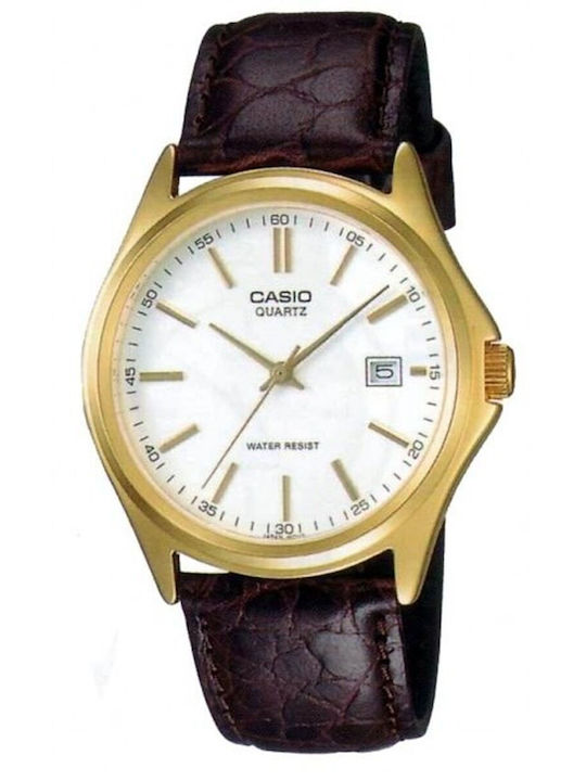 Casio Ρολόι Μπαταρίας με Δερμάτινο Λουράκι
