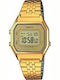 Casio Vintage Ψηφιακό Γυναικείο Ρολόι 28mm Χρονογράφος Μπαταρίας με Χρυσό Μεταλλικό Μπρασελέ