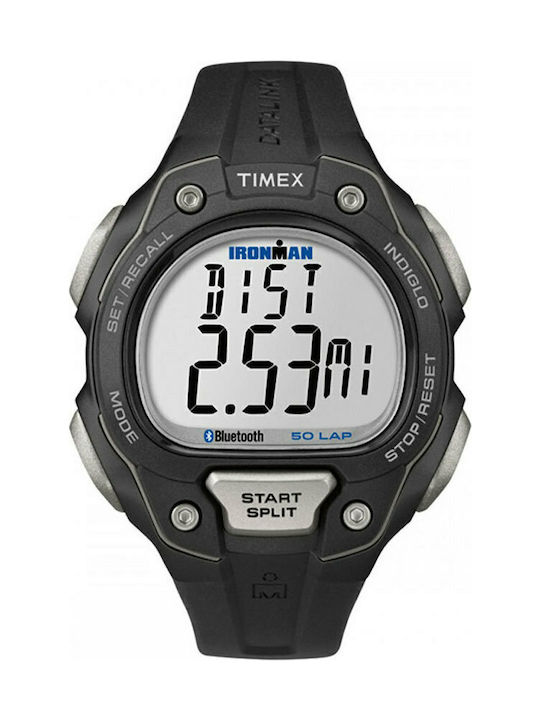 Timex Digital Uhr Chronograph Batterie mit Schwarz Kautschukarmband TW5K86500