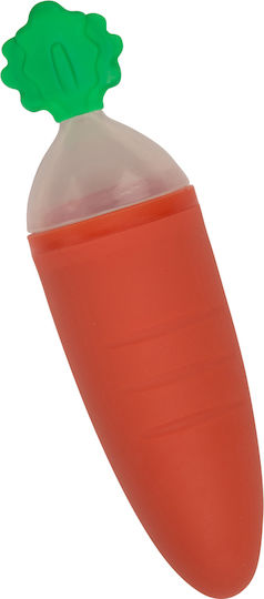 Bo Jungle Baby Spoon B-Food Dispenser Carrot with Adjustable Flow made of Silicone Orange