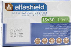 Alfashield AlfaGauze Medical Gauze 15x30cm 12 Pieces