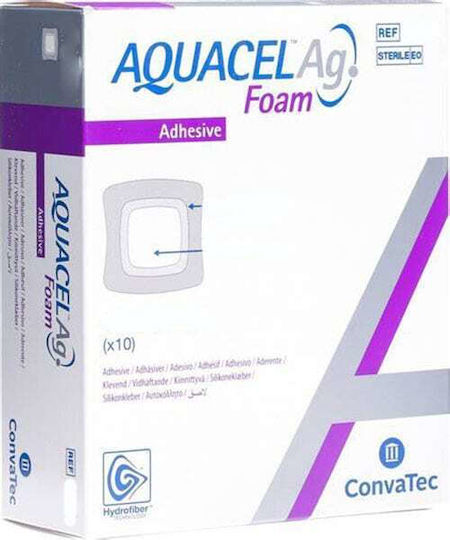 Convatec Aquacel Foam Ag Αυτοκόλλητα Επιθέματα 12.5x12.5cm 10τμχ