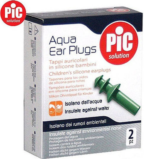 PiC Solution Aqua Παιδικές Ωτοασπίδες Σιλικόνης για Κολύμβηση σε Πράσινο Χρώμα 2τμχ