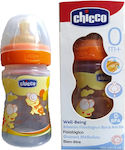 Chicco Plastic Bottle Well Being Anti-Colic with Rubber Nipple for 0+, 0+ m, months Beige Turtle 150ml 1pcs