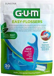 GUM Easy Flossers Зъбно конци с вкус Мента и Дръжка в Зелен цвят 30бр