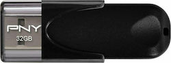 PNY Attaché 4 32GB USB 2.0 Stick Μαύρο
