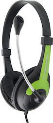 Esperanza EH158 On Ear Multimedia Headphone with Microphone 3.5mm Jack Green