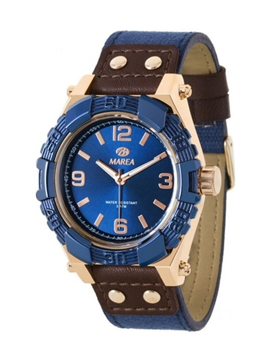 Marea Watch Battery with Blue Leather Strap B54051/3