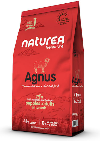 Naturea Naturals Agnus 2кг Суха Храна без Зърнени храни и Глутен за Възрастни Кучета с Агнешко