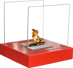 EcoHot Bio Luna 30-1 Indoor Desktop Bioethanol Fireplace Red 30x30x34cm