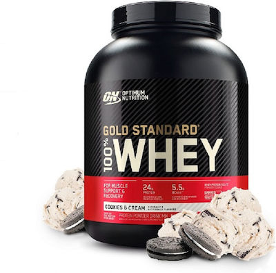 Optimum Nutrition Gold Standard 100% Whey Суроватъчна Протеин с Вкус на Бисквитки и крем 2.273kg