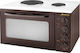 Fancy Electric Countertop Oven 30.5lt with 2 Burners Καφέ
