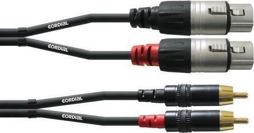 Cordial CFU 1.5 FC Кабел XLR женски - RCA мъжки Черен 1.5м CFU 1.5 FC