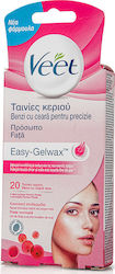 Veet Easy Gelwax Normal Skin Benzi de Epilat pentru Față 20buc