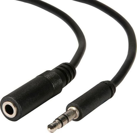 Καλώδιο Ήχου 3.5mm male - 3.5mm female Μαύρο 5m 18149