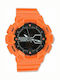 Jaga Analog/Digital Men's Watch 48mm Battery with Orange Rubber Strap