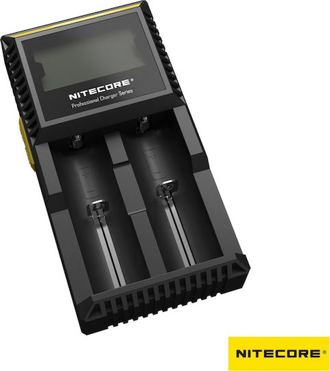 NiteCore D2 Charger 2 Batteries Li-ion/Ni-Cd/Ni-MH Size AA/AAA/18650/16340/26650/14500