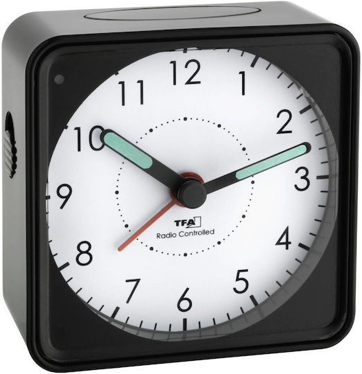 TFA Picco Tabletop Clock with Indicators Plastic with Alarm Clock & Radio Black