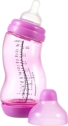 Difrax Plastikflasche S-Baby Ροζ Πλαστικό Μπιμπερό 310ml Gegen Koliken mit Silikonsauger für 0+, 0+ m, Monate 310ml 707B03