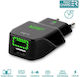 Puro Ladegerät ohne Kabel mit 2 USB-A Anschlüsse 12W Schwarzs (FCTCV2USB24BLK)