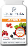 Healthia Herbal-C 750mg Vitamin für Stärkung des Immunsystems, die Haut & Antioxidative Wirkung 750mg 60 Mützen