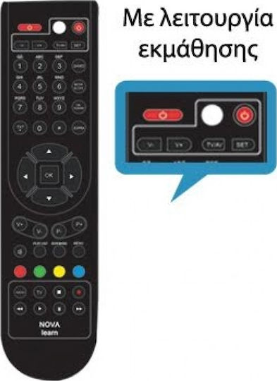Compatibil Telecomandă LOR-165 Learn Compatibil NOVA HD-831 pentru Receptor digital Nova