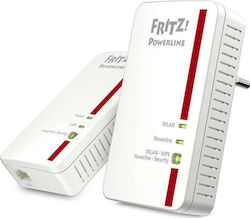 AVM Fritz!Powerline 1240E Powerline Διπλού Kit για Ασύρματη Σύνδεση Wi‑Fi 4 και Θύρα Ethernet