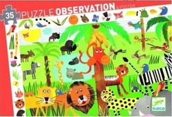 Wooden Kids Peg Puzzle Η Ζούγκλα for 4++ Years 35pcs Djeco