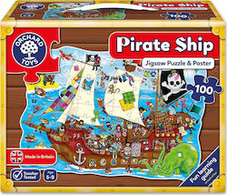 Детски Пъзел Pirate Ship за 6++ Години 100бр Orchard