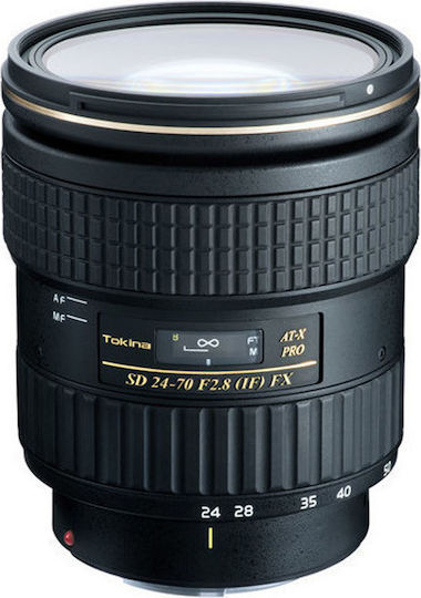 Tokina Full Frame Camera Lens AT-X 24-70mm f/2.8 PRO FX Standard Zoom for Nikon F Mount Black