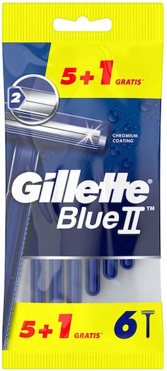 Gillette Blue II Ξυραφάκια μιας Χρήσης με 3 Λεπίδες 6τμχ