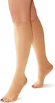 Vita Orthopaedics Open Toe Graduated Compression Calf High Socks 30-40 mmHg Beige