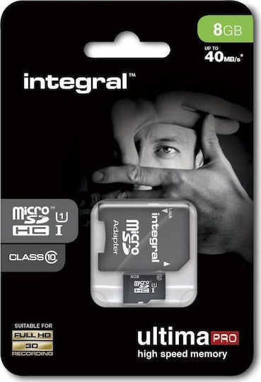 Integral Ultimapro microSDHC 8GB Klasse 10 U1 mit Adapter