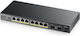 Zyxel GS1100-10HP Unmanaged L2 PoE Switch with 8 Gigabit (1Gbps) Ethernet Ports and 2 SFP Ports