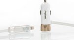 Remax Car Charger White RCC102 Total Intensity 3.4A with a Port USB with Cable Lightning / Micro-USB