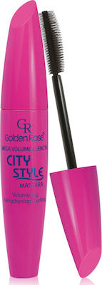 Golden Rose Mega City Style Mascara για Όγκο & Μήκος Black 9ml