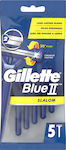 Gillette Blue2 Slalom Disposable Razors with 2 Blades 5pcs