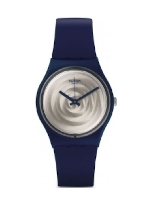 Swatch Brossing Uhr mit Blau Kautschukarmband