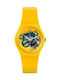 Swatch Poussin Watch with Yellow Rubber Strap