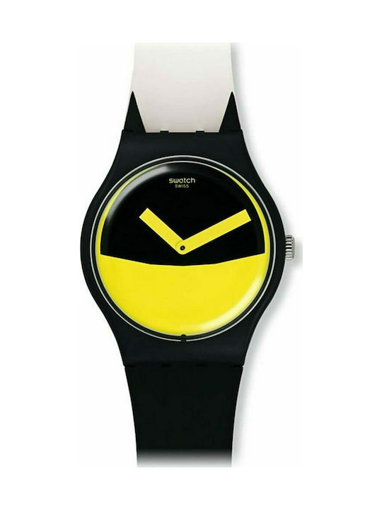 Swatch Flaggermus Watch Battery with Black Rubber Strap