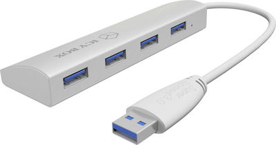 Icy Box USB 3.0 4 Port Hub with USB-A Connection Silver