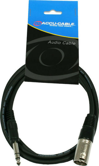 Accu-Cable XLR Cable XLR Male 6.3mm Male Black 3m AC-XM-J6S/3