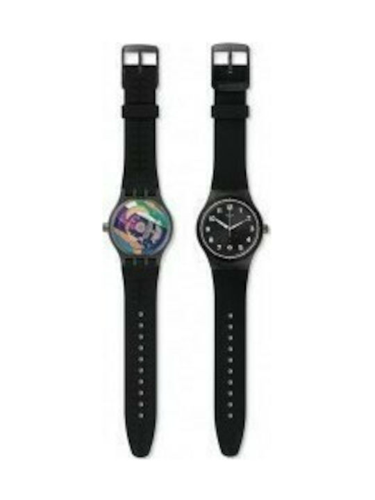 Swatch Sistem Gentlemam Watch Automatic with Black Rubber Strap