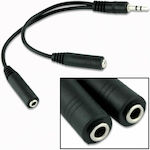 Powertech Convertor 3.5mm masculin în 3.5mm 2x femelă 1buc (CAB-J011)