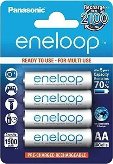 Panasonic Eneloop Rechargeable Battery AA Ni-MH 1900mAh 1.2V 4pcs