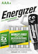 Energizer Universal Επαναφορτιζόμενες Μπαταρίες AAA Ni-MH 500mAh 1.2V 4τμχ